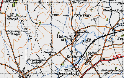 Old map of Hoby in 1946