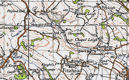 Old map of Hoccombe in 1946