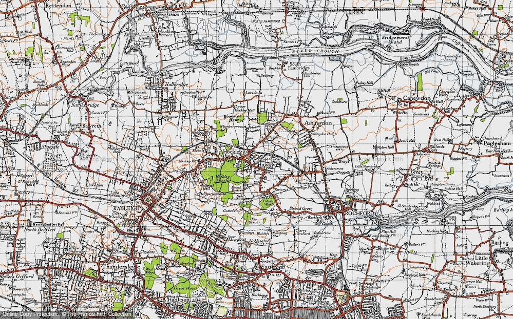 Old Map of Hockley, 1945 in 1945