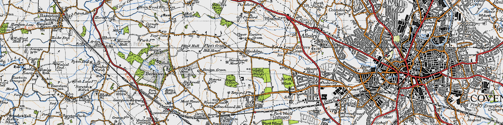 Old map of Hockley in 1947