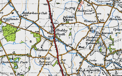Old map of Hockley Heath in 1947