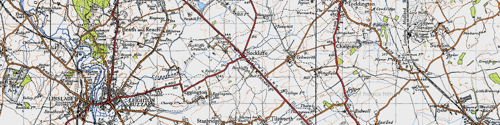 Old map of Hockliffe in 1946