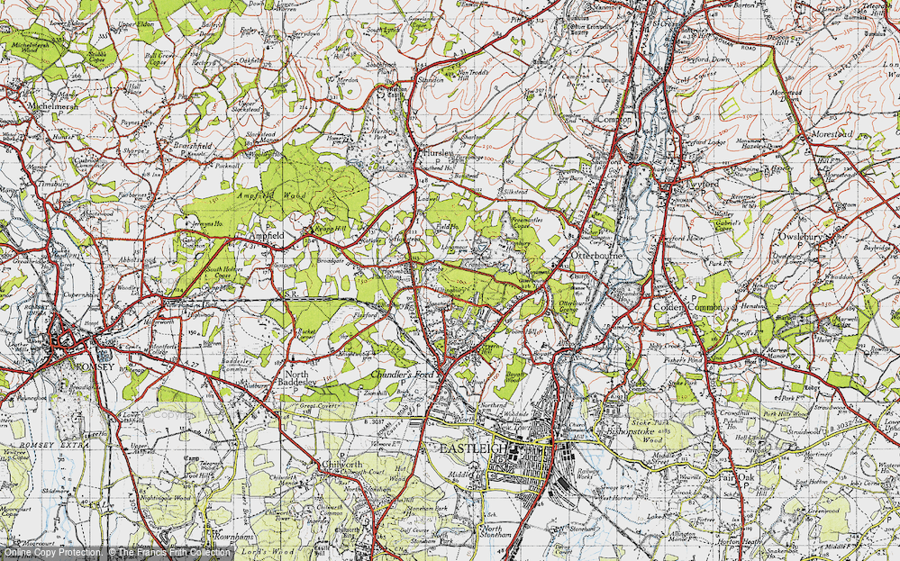 Old Map of Hocombe, 1945 in 1945