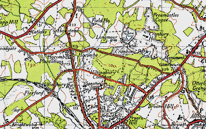 Old map of Hocombe in 1945