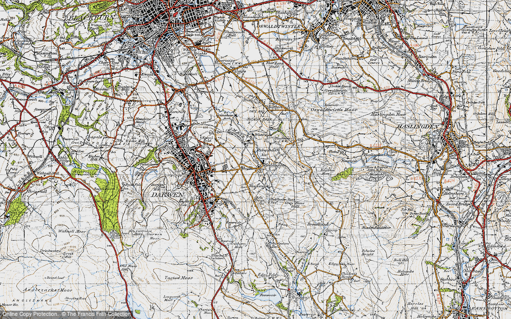 Old Map of Hoddlesden, 1947 in 1947