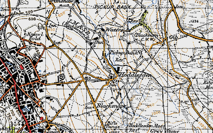 Old map of Hoddlesden in 1947