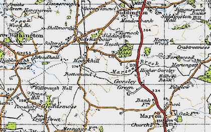 Old map of Hodgehill in 1947