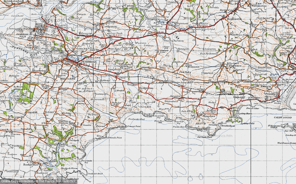 Old Map of Hodgeston, 1946 in 1946