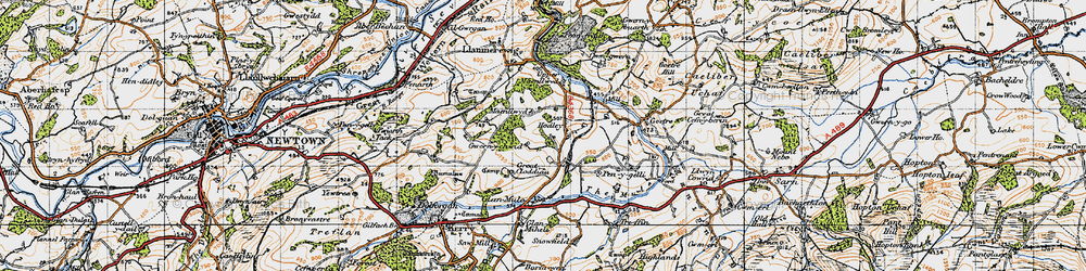 Old map of Hodley in 1947