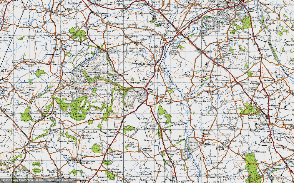 Old Map of Hodnet, 1947 in 1947