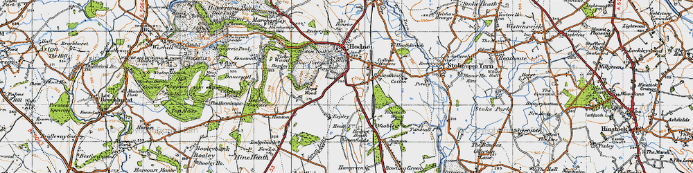 Old map of Hodnetheath in 1947