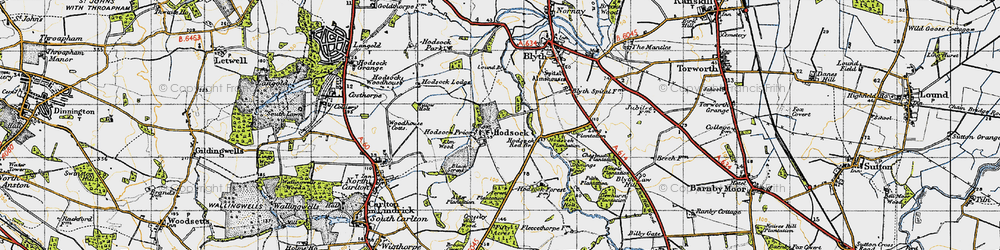 Old map of Ash Holt in 1947