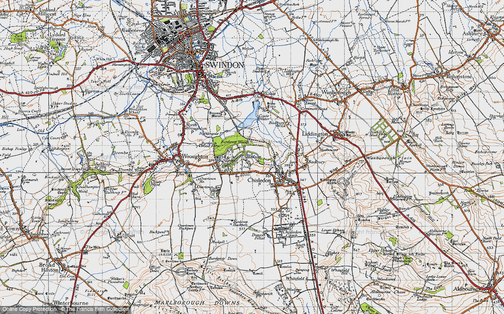 Old Map of Hodson, 1947 in 1947