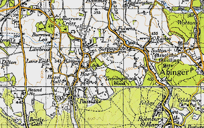 Old map of Hoe in 1940