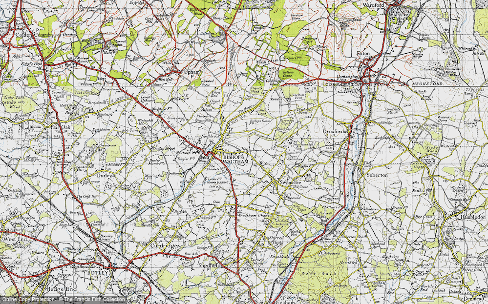 Old Map of Hoe, 1945 in 1945