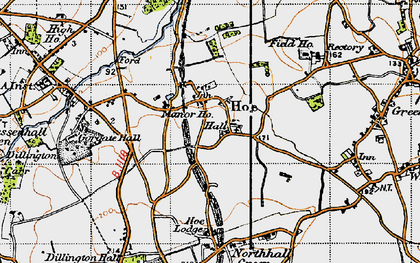 Old map of Hoe in 1946