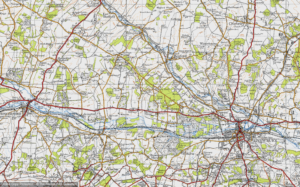 Old Map of Hoe Benham, 1945 in 1945