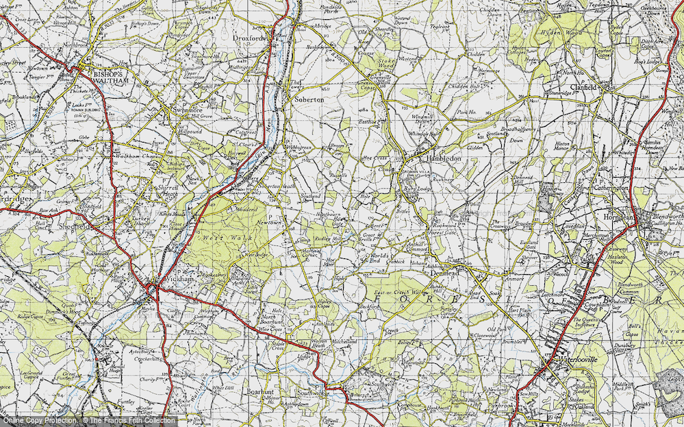 Old Map of Hoe Gate, 1945 in 1945