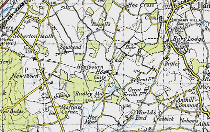 Old map of Hoe Gate in 1945
