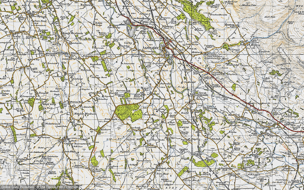 Old Map of Hoff, 1947 in 1947