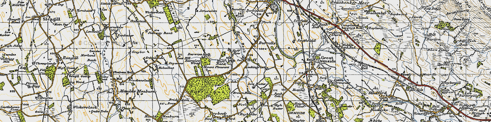 Old map of Hoff in 1947