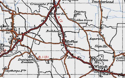 Old map of Hoffleet Stow in 1946
