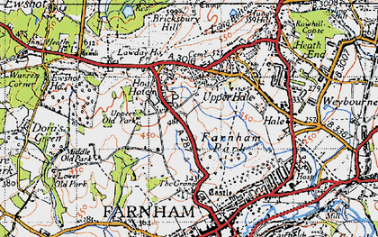 Old map of Hog Hatch in 1940