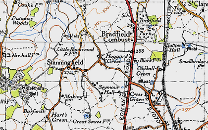 Old map of Hoggard's Green in 1946