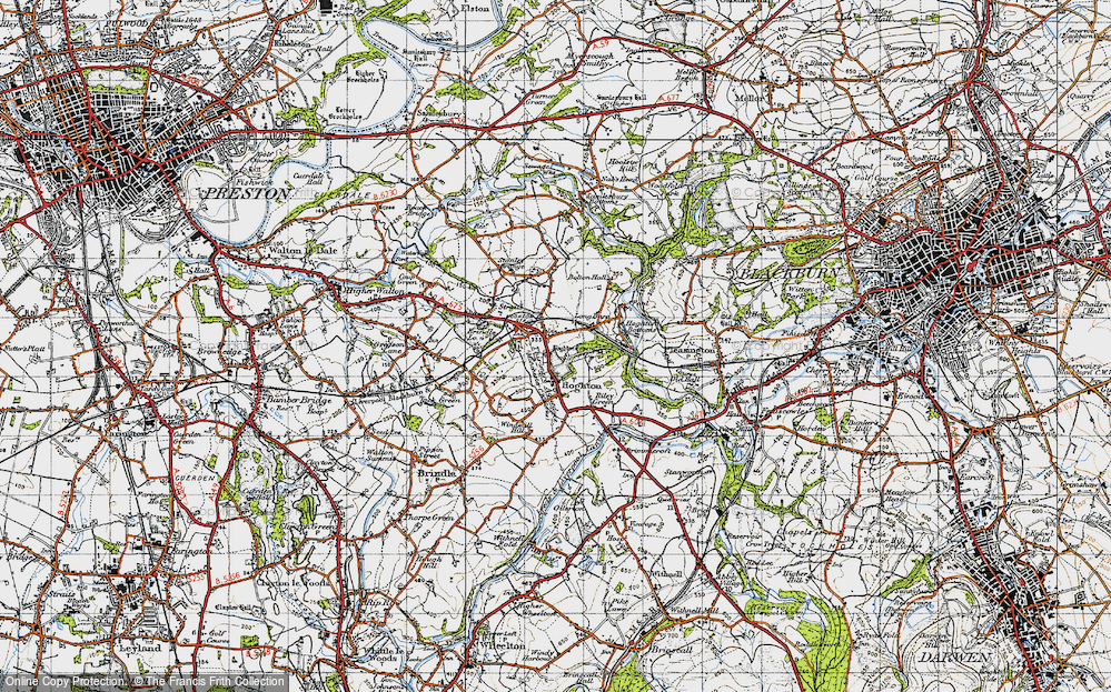 Old Map of Hoghton, 1947 in 1947