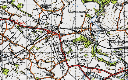 Old map of Hoghton in 1947