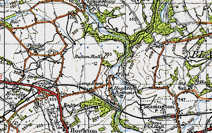 Old map of Hoghton Bottoms in 1947