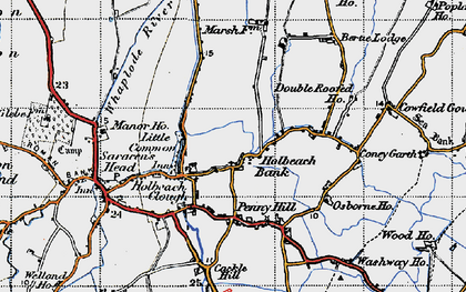 Old map of Holbeach Bank in 1946