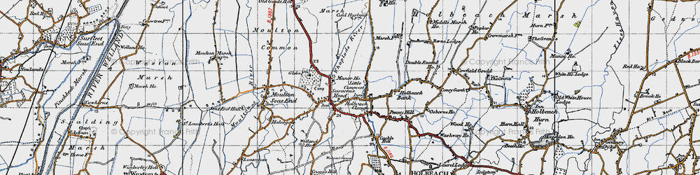 Old map of Whaplode Manor in 1946