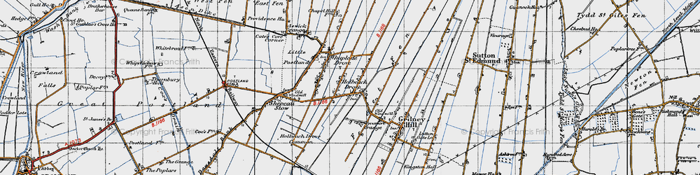 Old map of Holbeach Drove in 1946