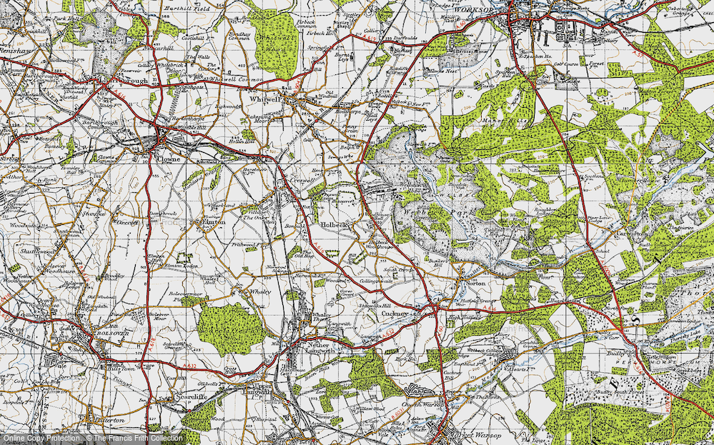 Old Map of Holbeck Woodhouse, 1947 in 1947