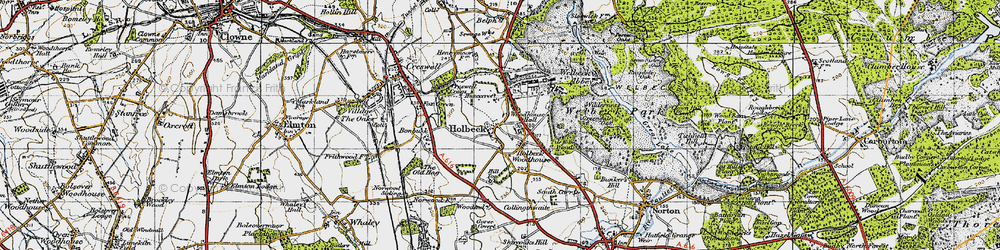 Old map of Holbeck Woodhouse in 1947