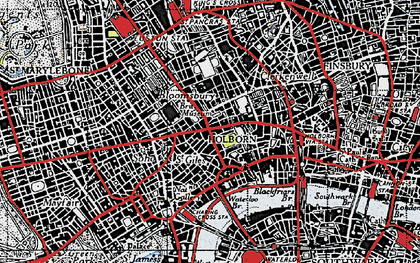 Old map of Holborn in 1945