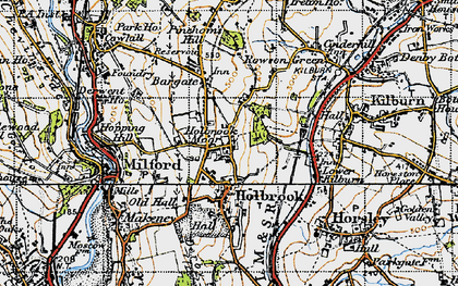 Old map of Holbrook Moor in 1946