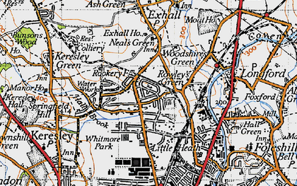 Old map of Holbrooks in 1946