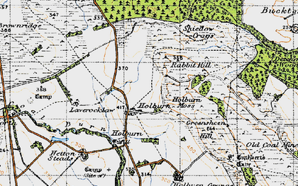 Old map of Laverock Law in 1947