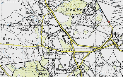Old map of Holbury in 1945