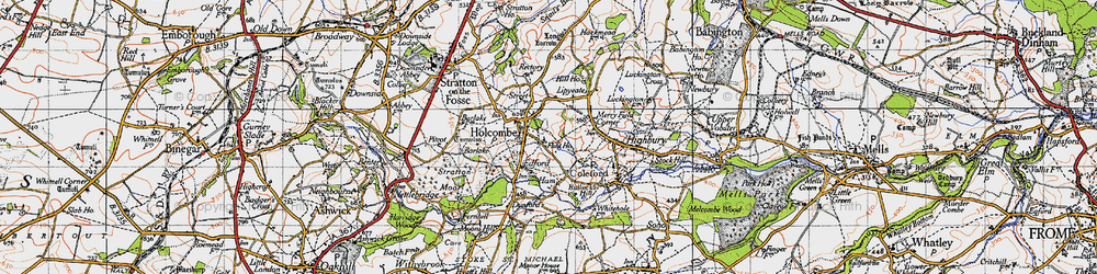 Old map of Holcombe in 1946