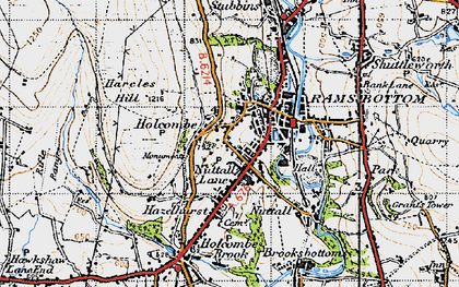 Old map of Holcombe in 1947