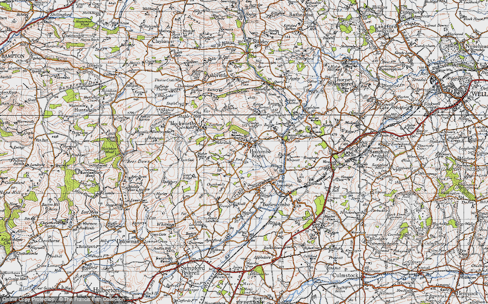 Old Map of Holcombe Rogus, 1946 in 1946