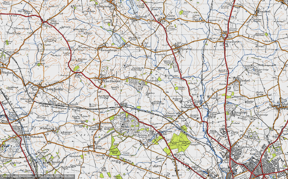 Old Map of Historic Map covering Holdenby North Lodge in 1946