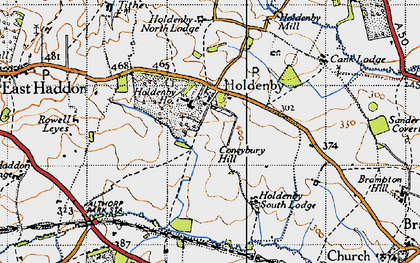 Old map of Holdenby in 1946