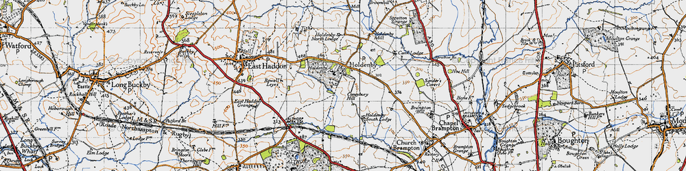 Old map of Holdenby in 1946