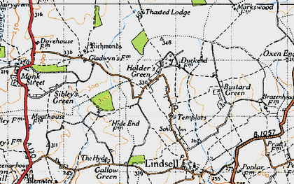 Old map of Holder's Green in 1946