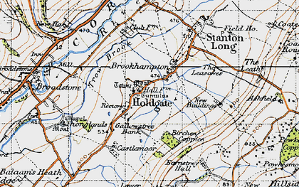 Old map of Holdgate in 1947