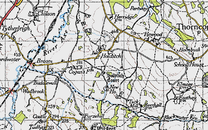 Old map of Holditch in 1945